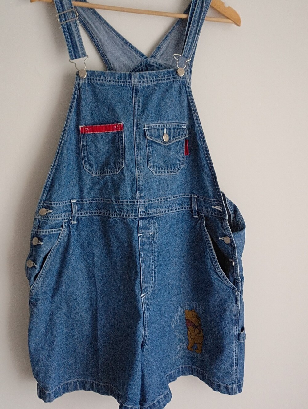 Vintage 90s Winnie Pooh Overalls Denim Rompers Short Carpenter Bib 2X 3X 22W